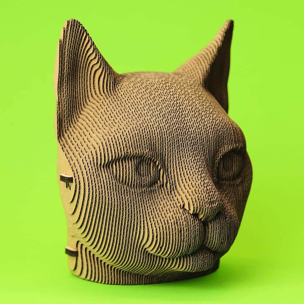 Cartonic - 3D Cardboard Sculpture Puzzle - Cat - 89pcs