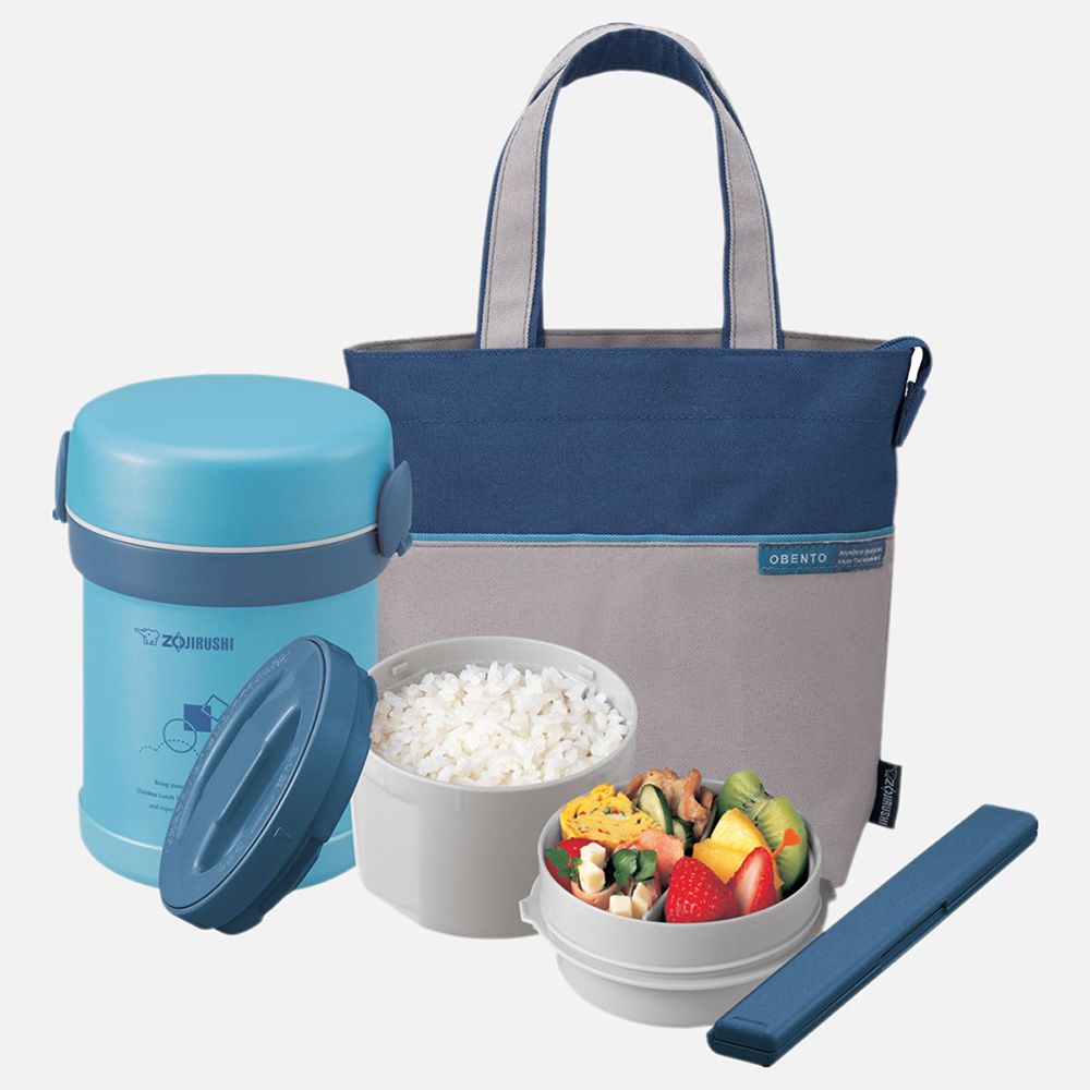 Zojirushi - Stainless Steel Vacuum Lunch Kit - Aqua Blue - 630 ml