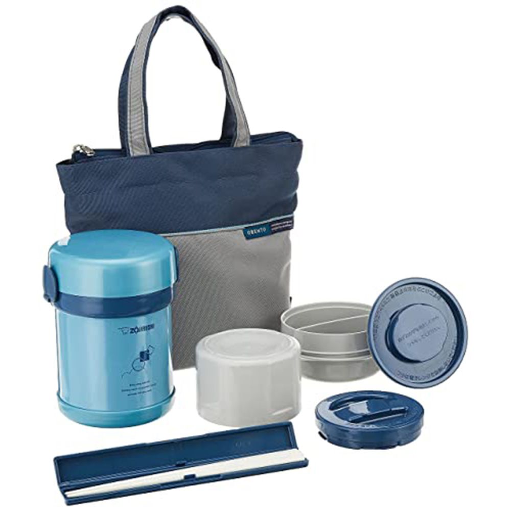 Zojirushi - Stainless Steel Vacuum Lunch Kit - Aqua Blue - 630 ml