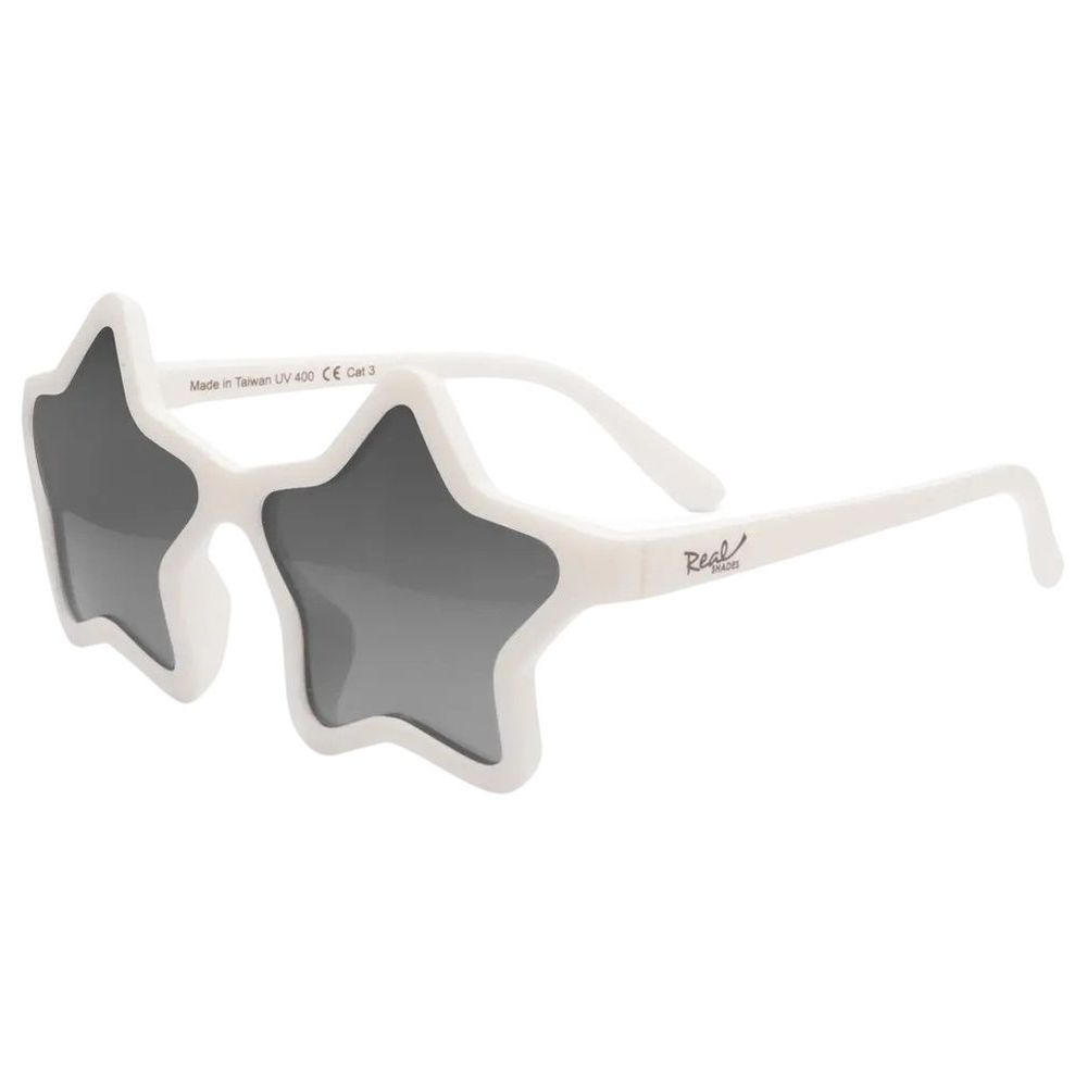 Real Shades - Star Silver Mirror Lens Sunglasses - Matte White