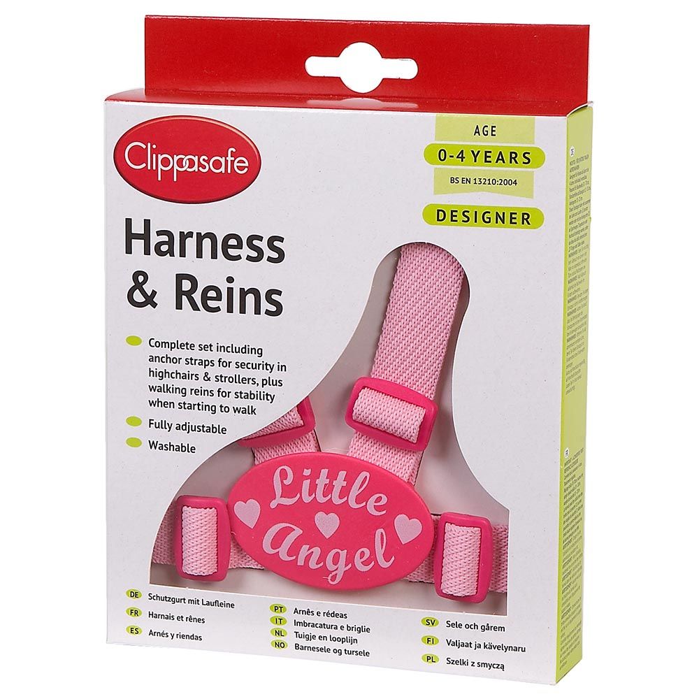 Clippasafe Designer "Little Angel" Harness & Reins - Pink