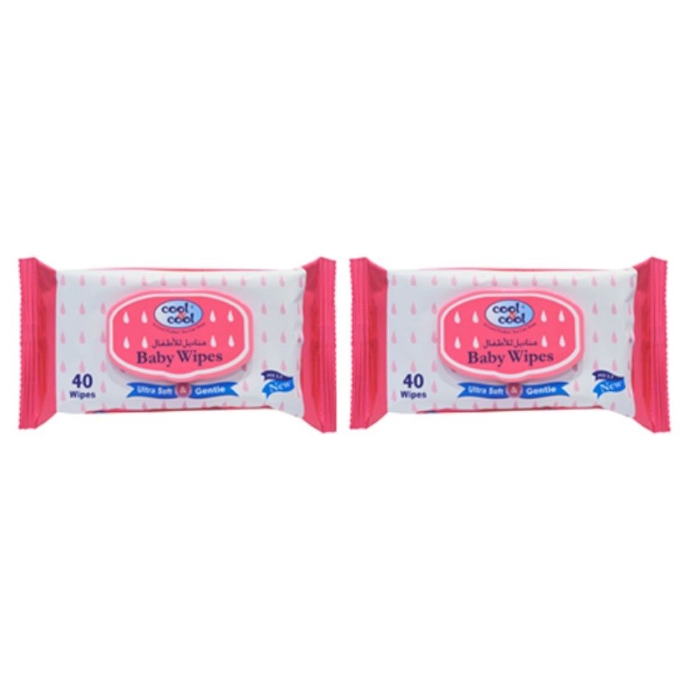 Cool & Cool - Baby Wipes - 40's - Twin Pack