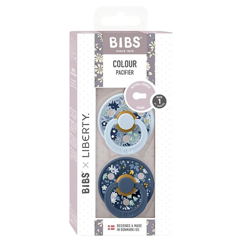 Bibs - Liberty Camomile Lawn Latex Pacifier S1 - 2pcs - Baby Blue Mix