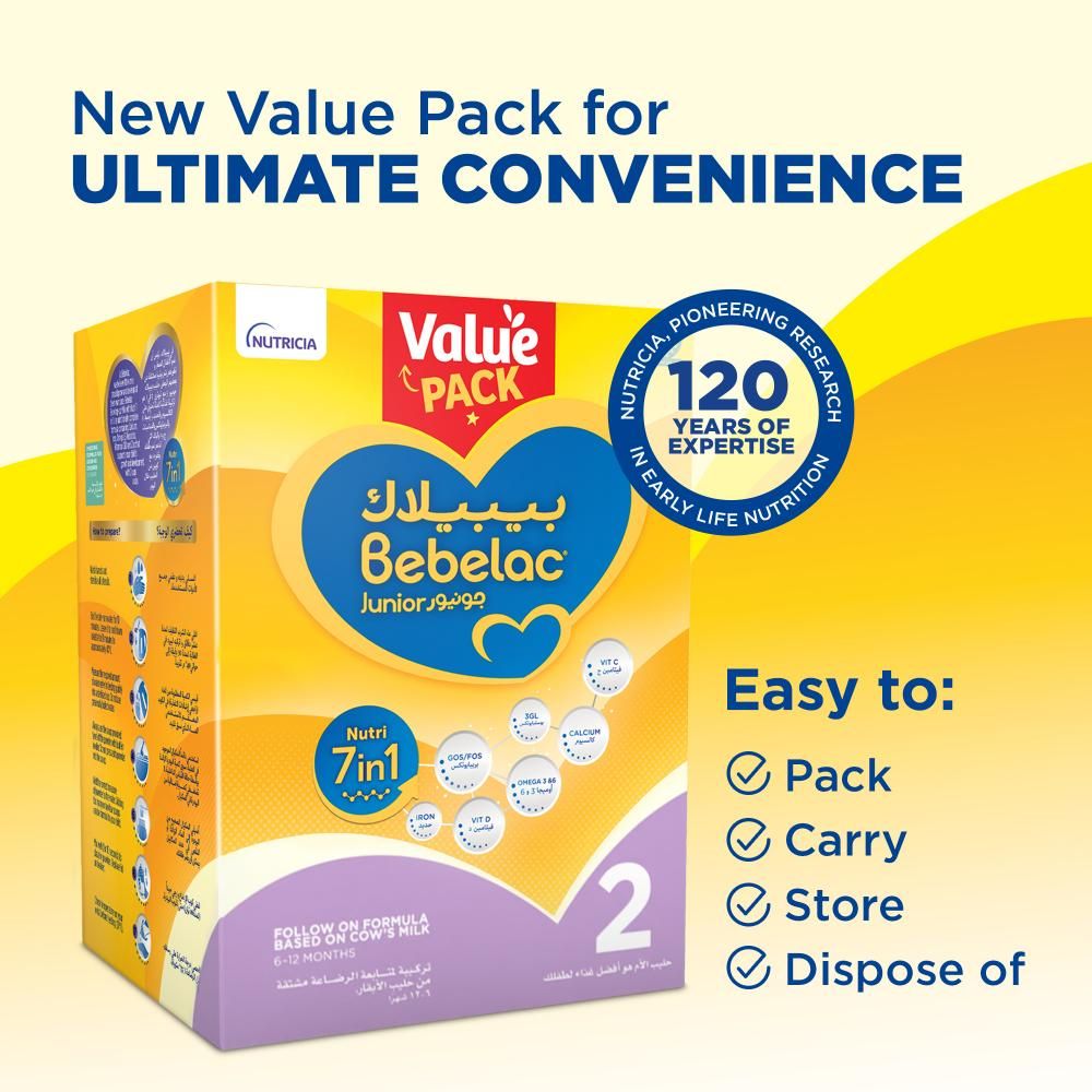 Bebelac - Nutri 7-in-1 Palm Oil Free Stage 2 Follow On Milk Formula - 6-12M - 1200 g