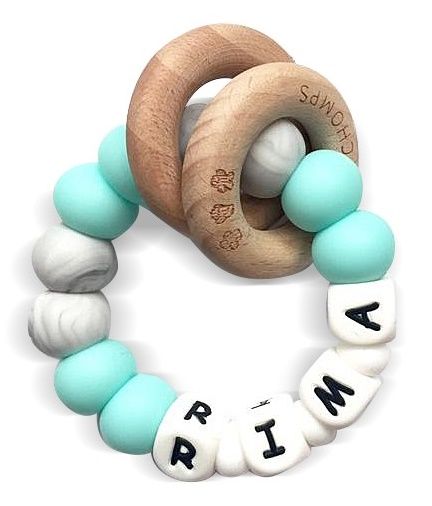 Desert Chomps - Personalized Teether Ringlet - Mint