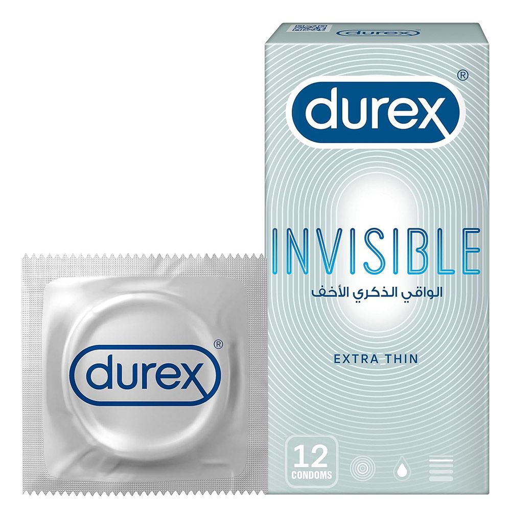 Durex - Invisible Extra Thin Condoms - 12 Pcs