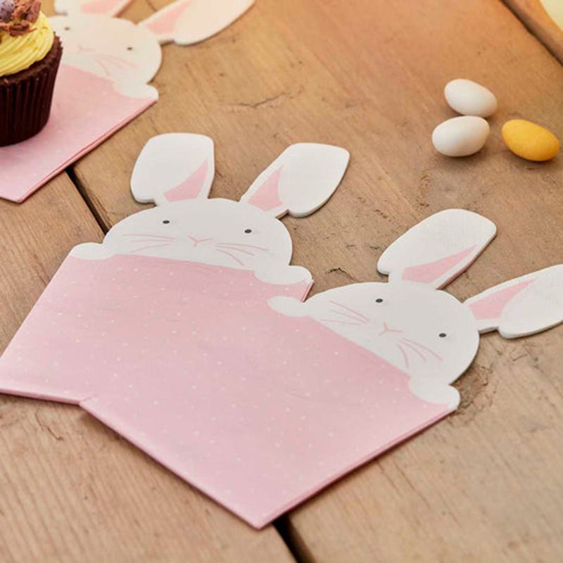 Ginger Ray - Peeking Bunny Easter Napkins - 16pcs