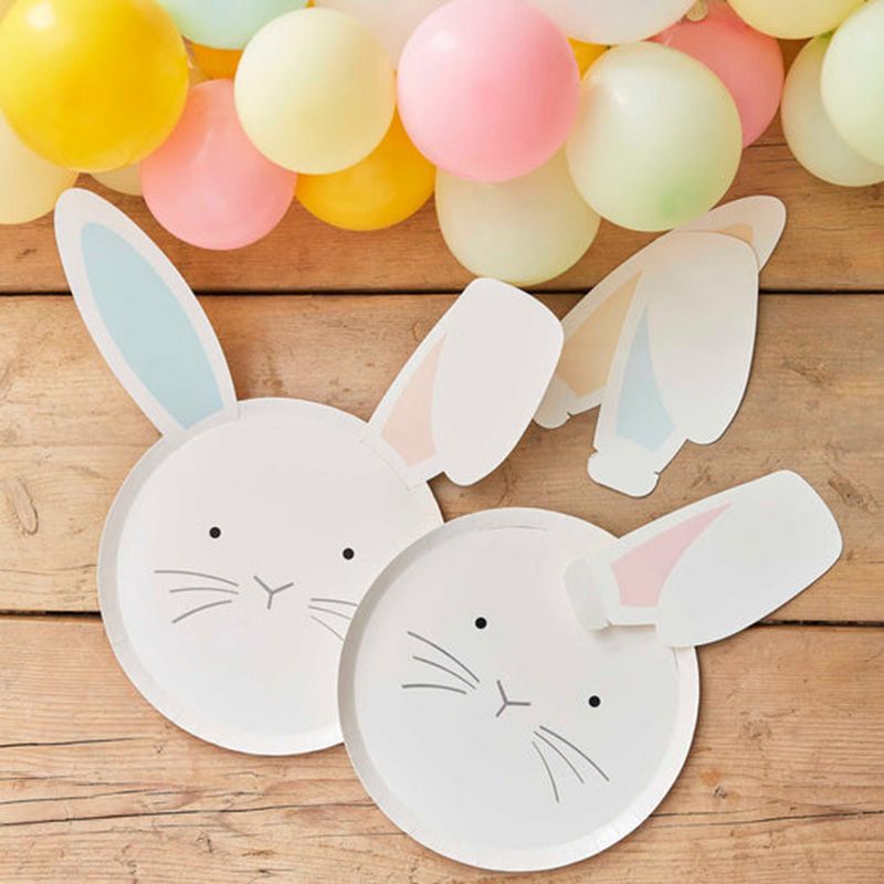 Ginger Ray - Pastel Easter Bunny Plates With Interchangeable Ears