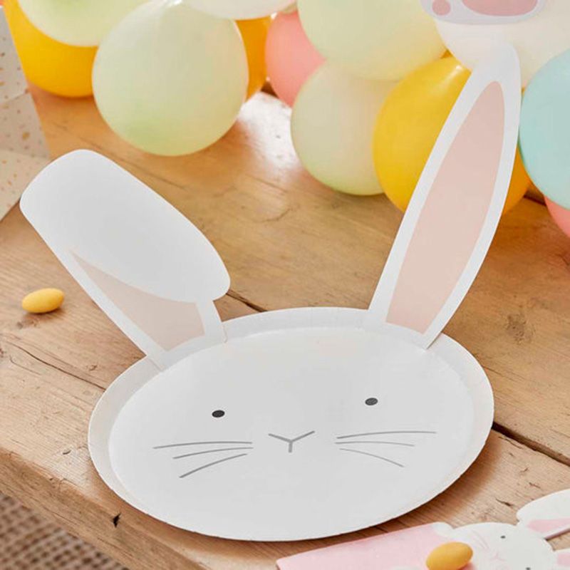 Ginger Ray - Pastel Easter Bunny Plates With Interchangeable Ears