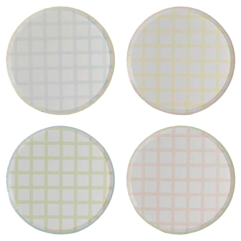 Ginger Ray - Pastel Gingham Easter Paper Plates - 8pcs