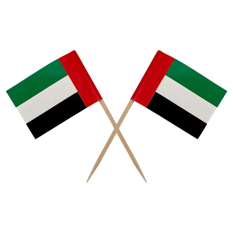 Party Magic - UAE Flag Cocktail Sticks - 3.5x6.5cm - 100pcs