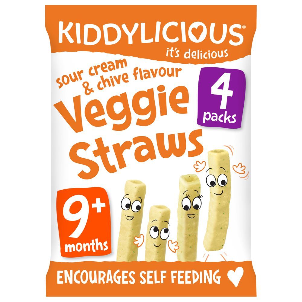 Kiddylicious - Sour Cream And Chive Veggie Straws - 12 g - Pack of 4