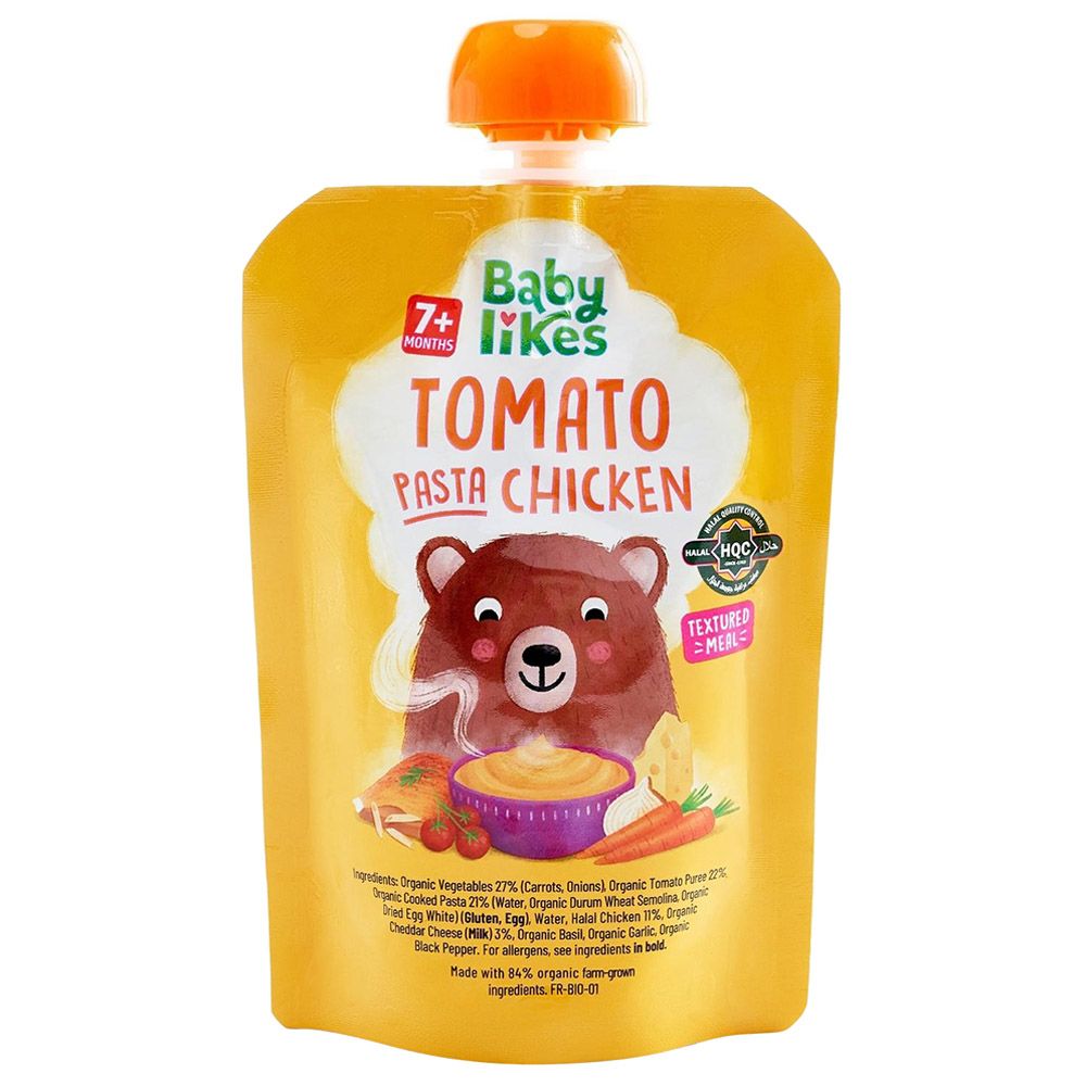 Babylikes - Halal Baby Puree Food Pouch - Tomato Pasta Chicken - 130 g