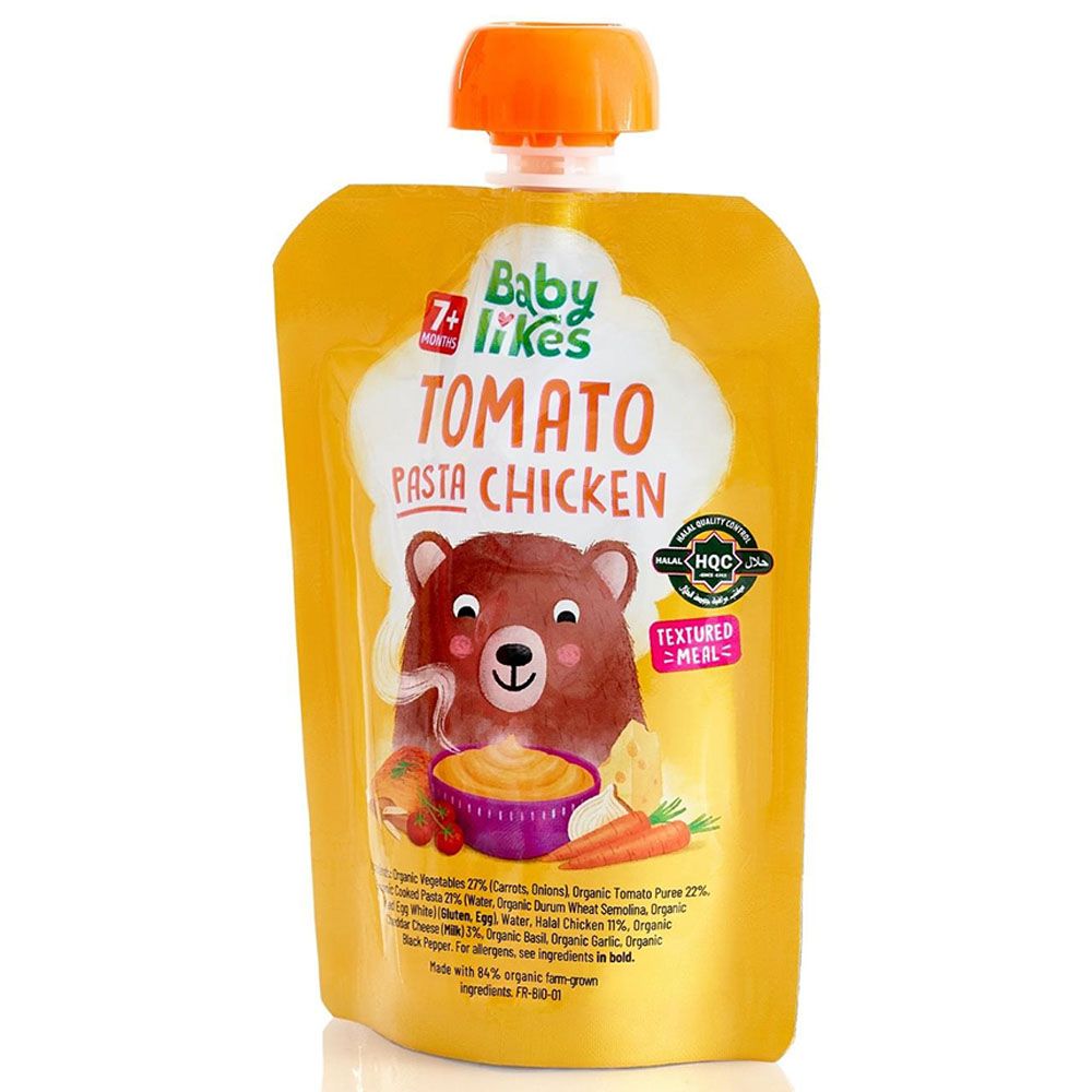 Babylikes - Halal Baby Puree Food Pouch - Tomato Pasta Chicken - 130 g