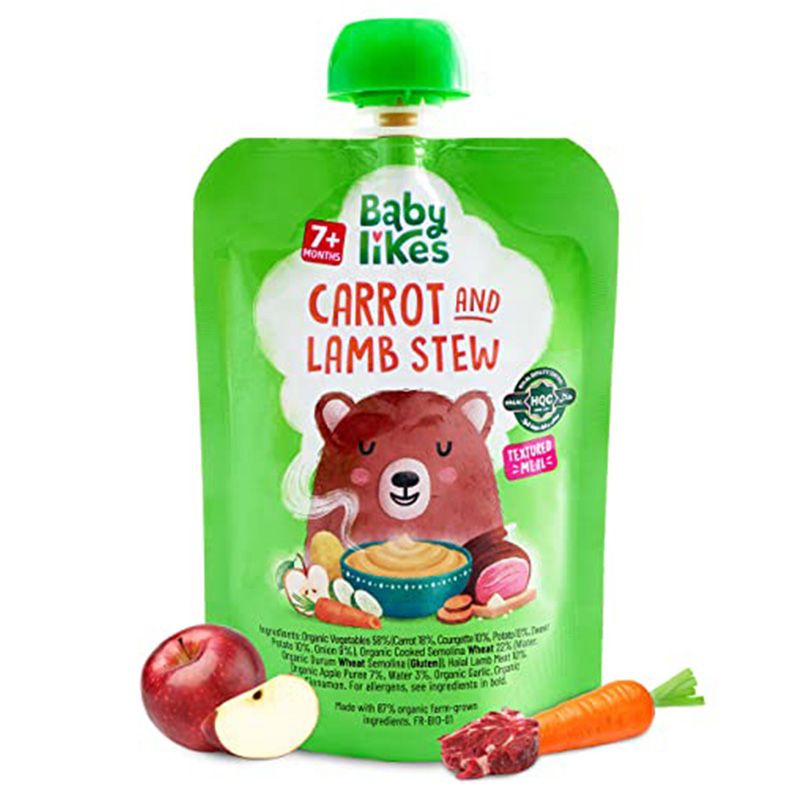 Babylikes - Halal Baby Puree Food Pouch - Carrot And Lamb Stew - 130 g