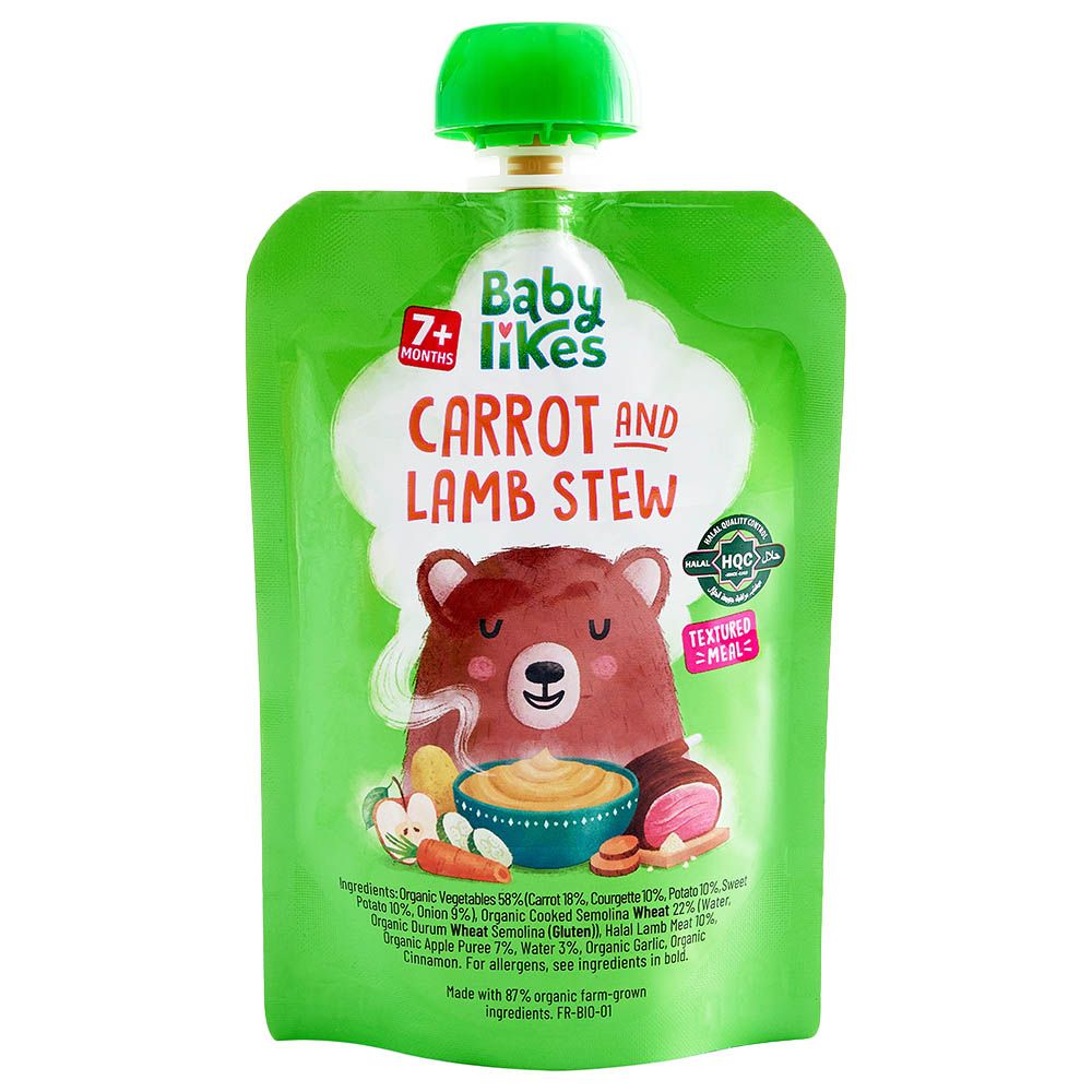 Babylikes - Halal Baby Puree Food Pouch - Carrot And Lamb Stew - 130 g