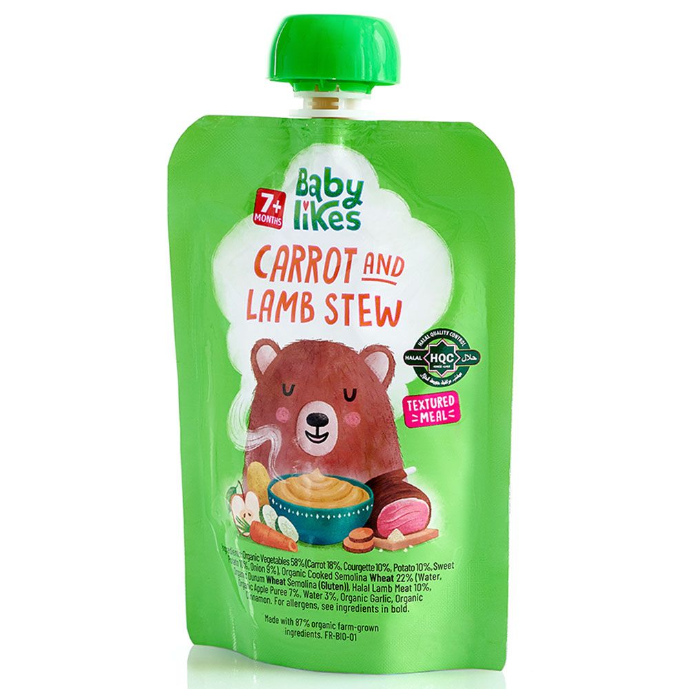 Babylikes - Halal Baby Puree Food Pouch - Carrot And Lamb Stew - 130 g