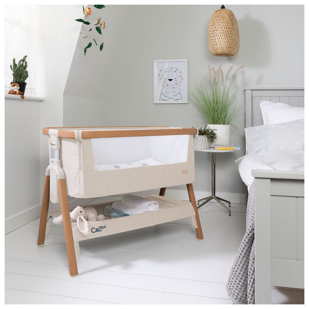 Tutti Bambini - Cozee Bedside Crib - Scandinavian Walnut/Ecru