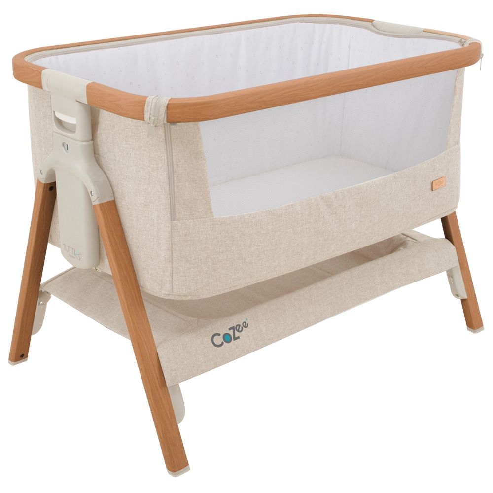 Tutti Bambini - Cozee Bedside Crib - Scandinavian Walnut/Ecru