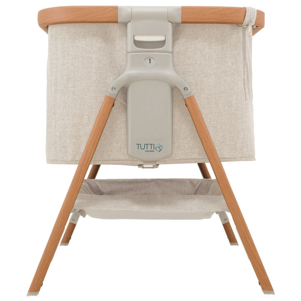 Tutti Bambini - Cozee Bedside Crib - Scandinavian Walnut/Ecru