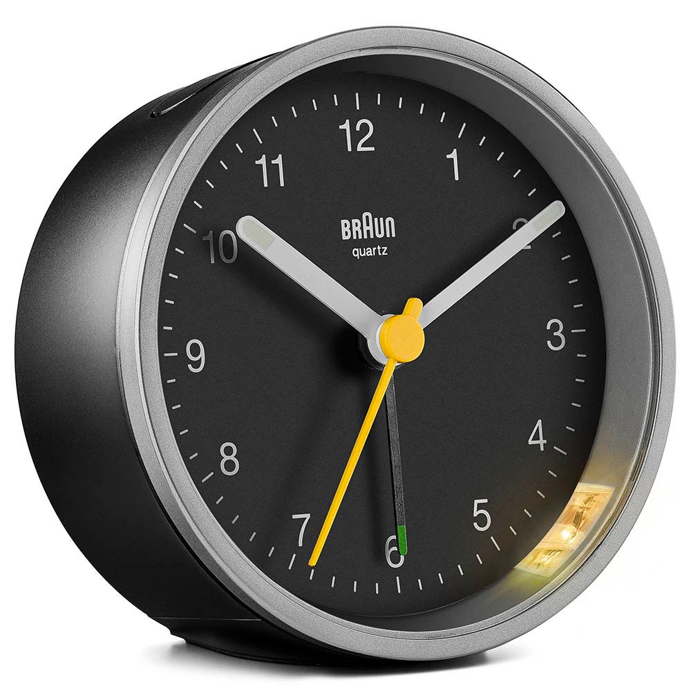 Braun - Analog Alarm Clock - Silver/Black