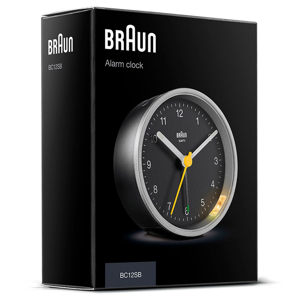 Braun - Analog Alarm Clock - Silver/Black