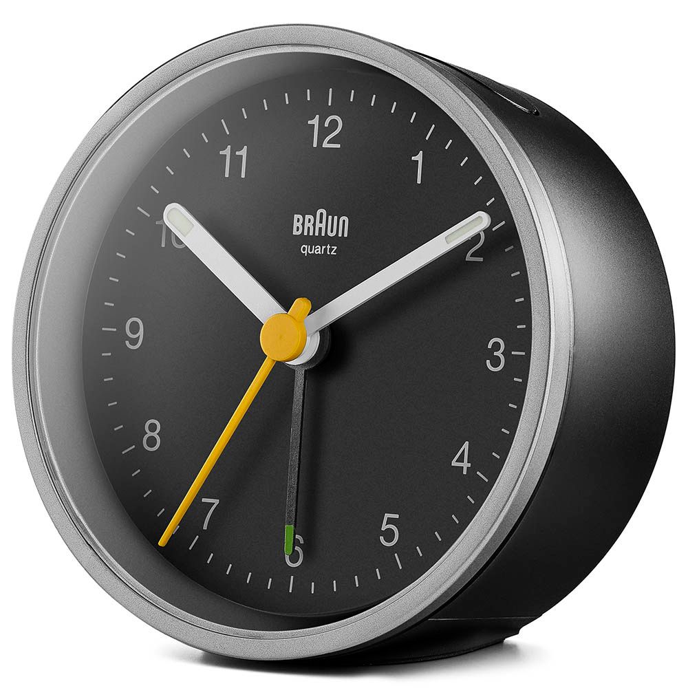 Braun - Analog Alarm Clock - Silver/Black