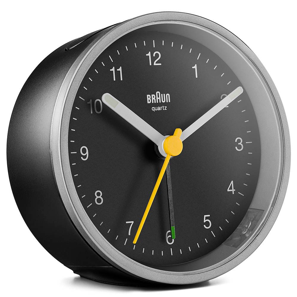 Braun - Analog Alarm Clock - Silver/Black