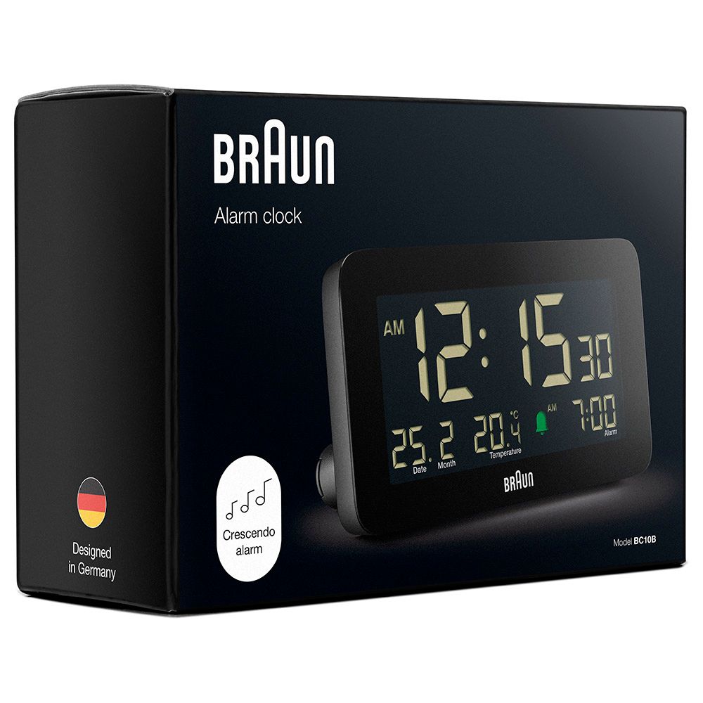 Braun - Digital Alarm Clock With Backlight - Black