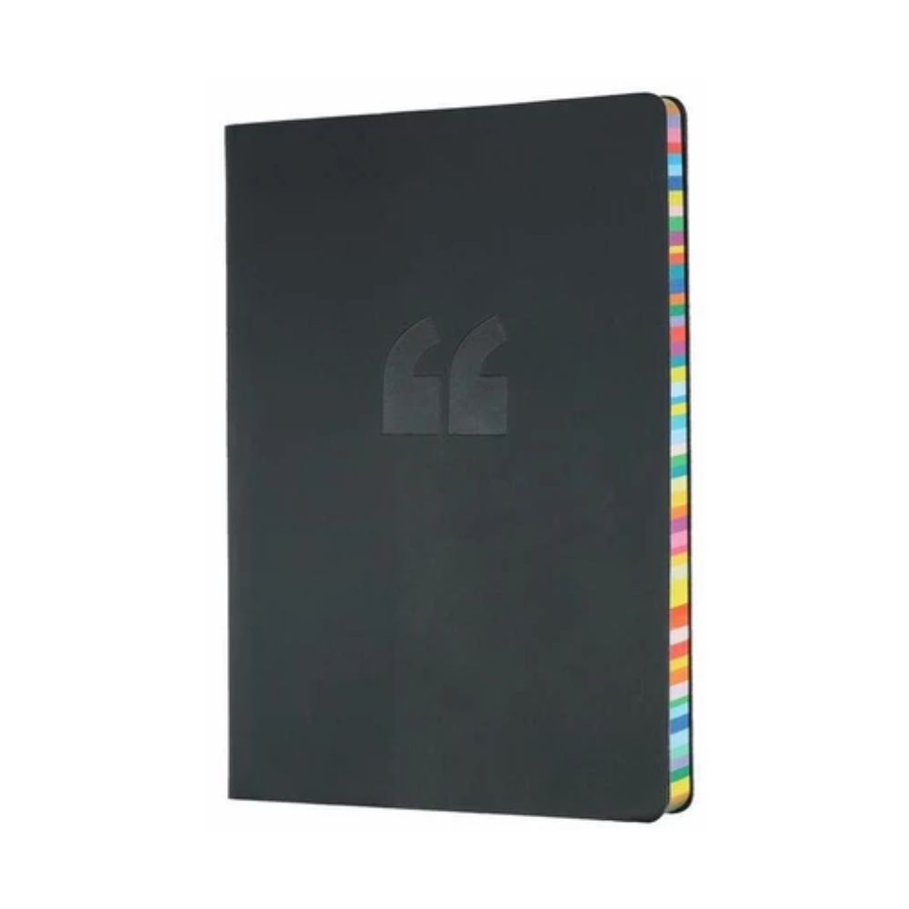 Collins - Edge Rainbow A5 Ruled Notebook - Charcoal