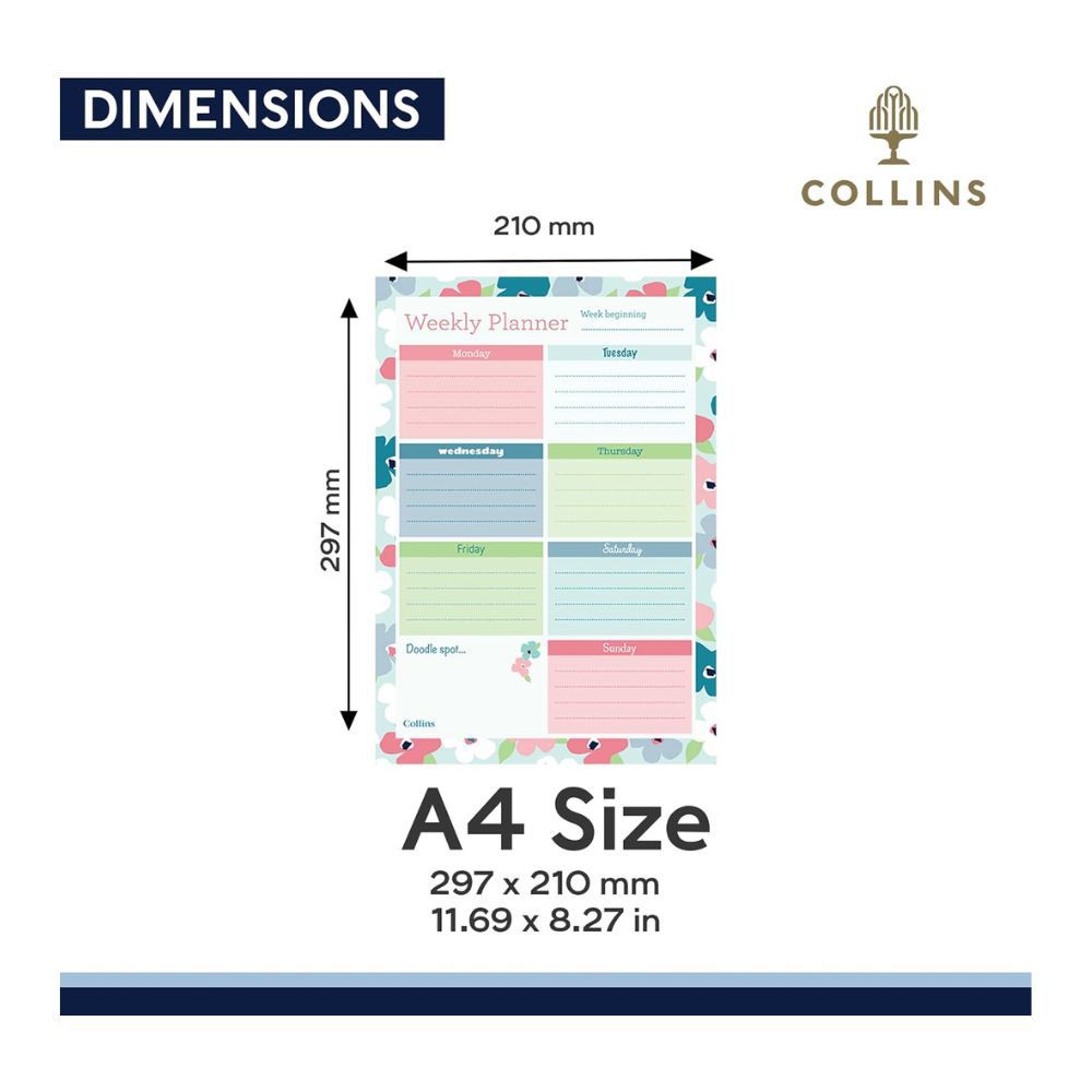 Collins - Blossom A4 Weekly Desk Pad