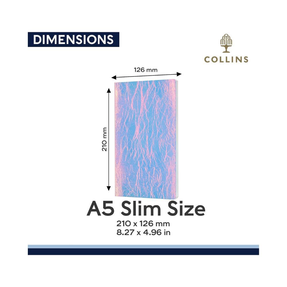 Collins - Spectrum A5 Slim Ruled Notebook - Blue/Pink