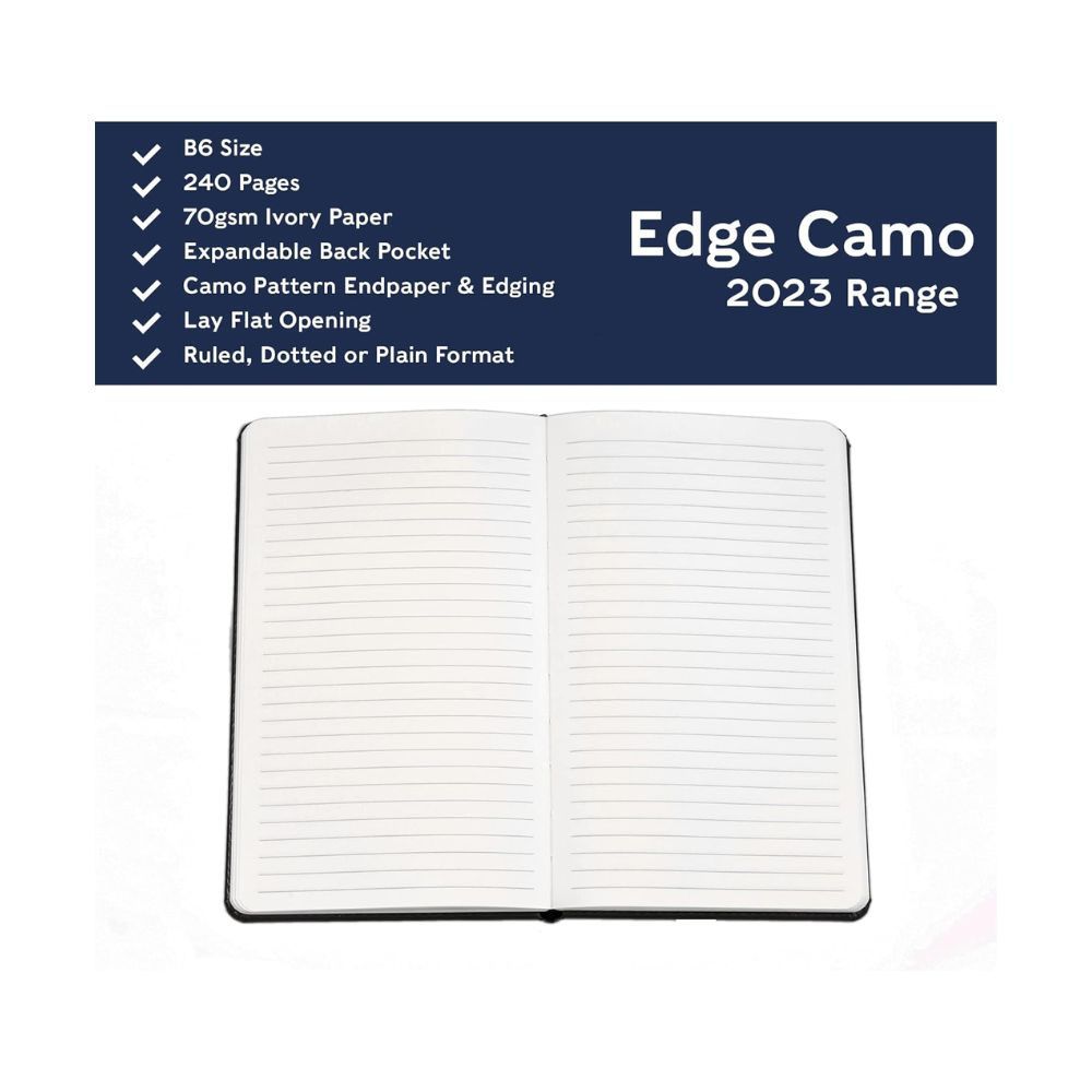 Collins - Edge Camo B6 Ruled Notebook - Indigo