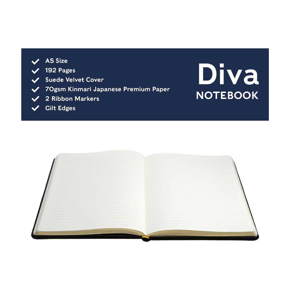 Collins - Diva A5 Luxe Ruled Notebook - Beige