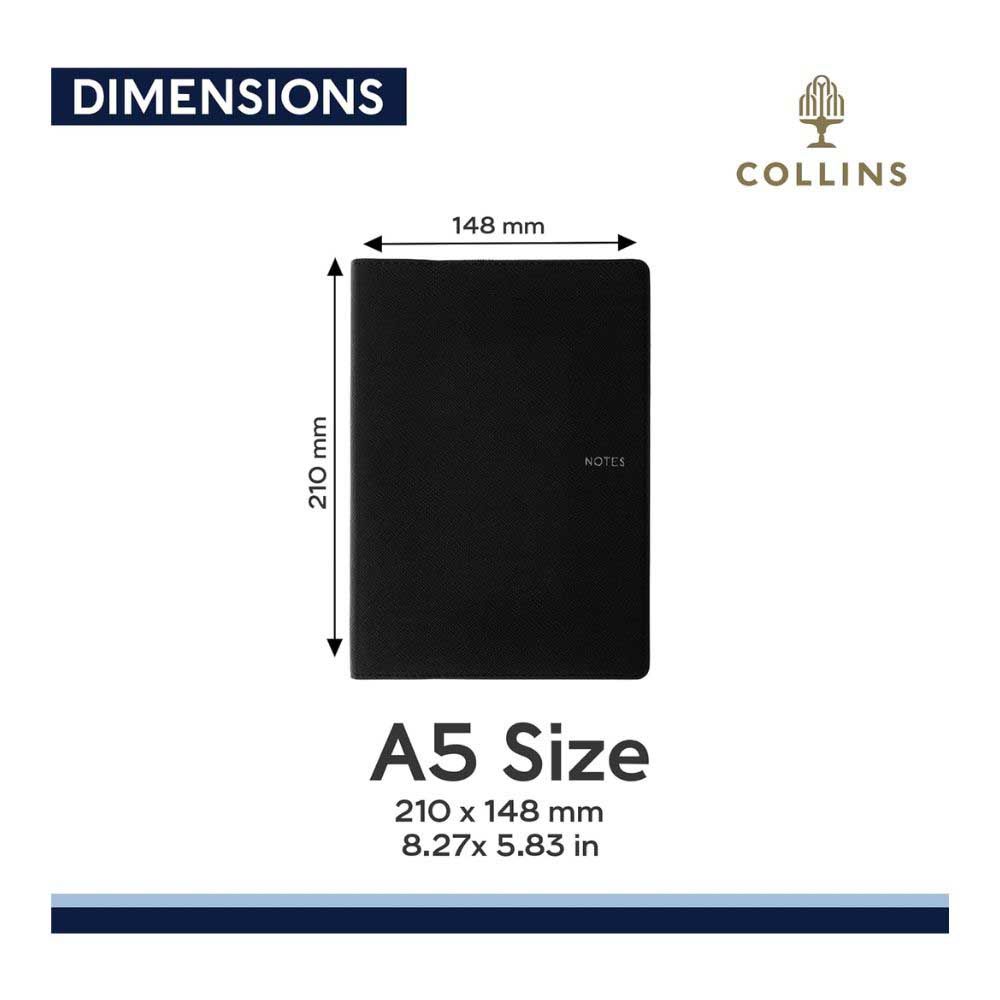 Collins - Melbourne A5 Ruled Notebook - Black