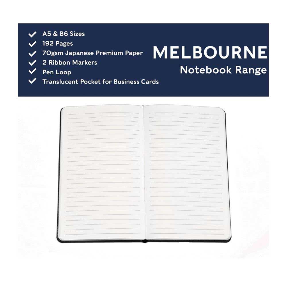 Collins - Melbourne A5 Ruled Notebook - Black