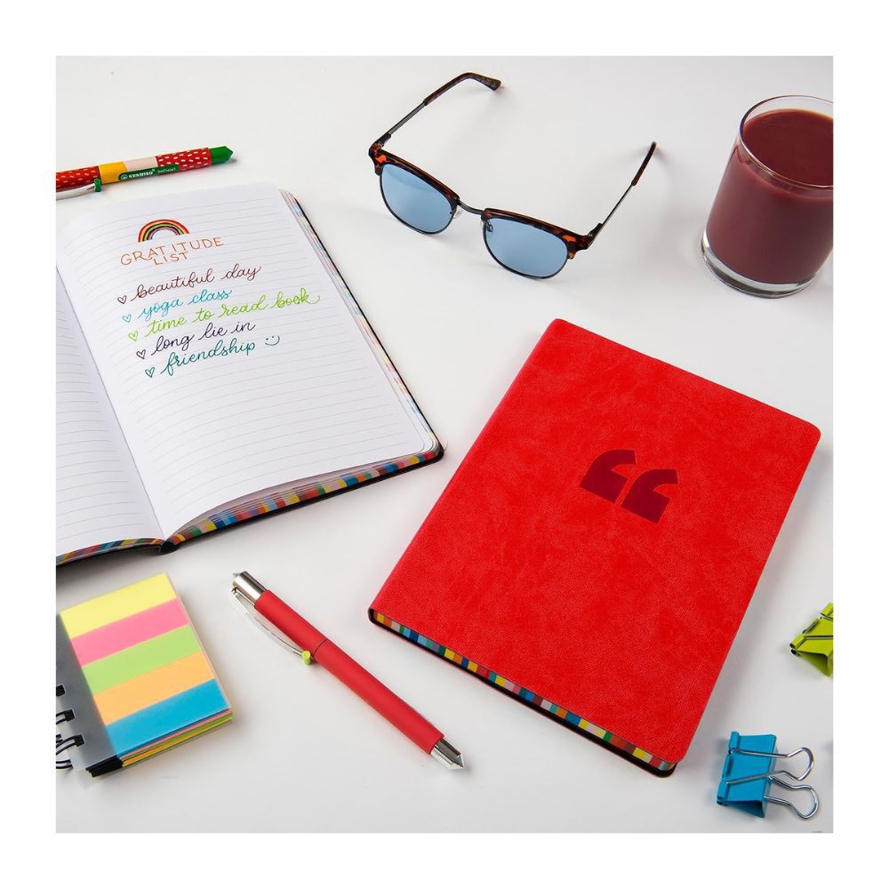 Collins - Edge Rainbow A5 Ruled Notebook - Red