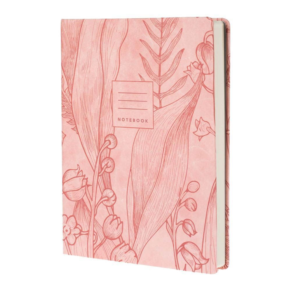 Collins - Tara A5 Floral Design Ruled Notebook - Rose Pink