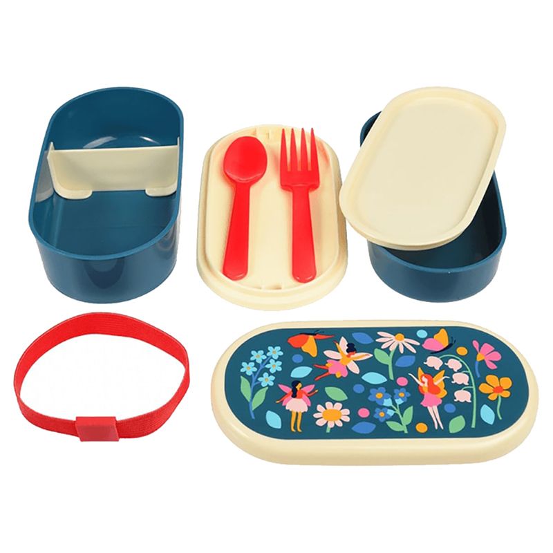 Rex London - 2 Compartment Fairies In The Garden Bento Box with Spoon and Fork