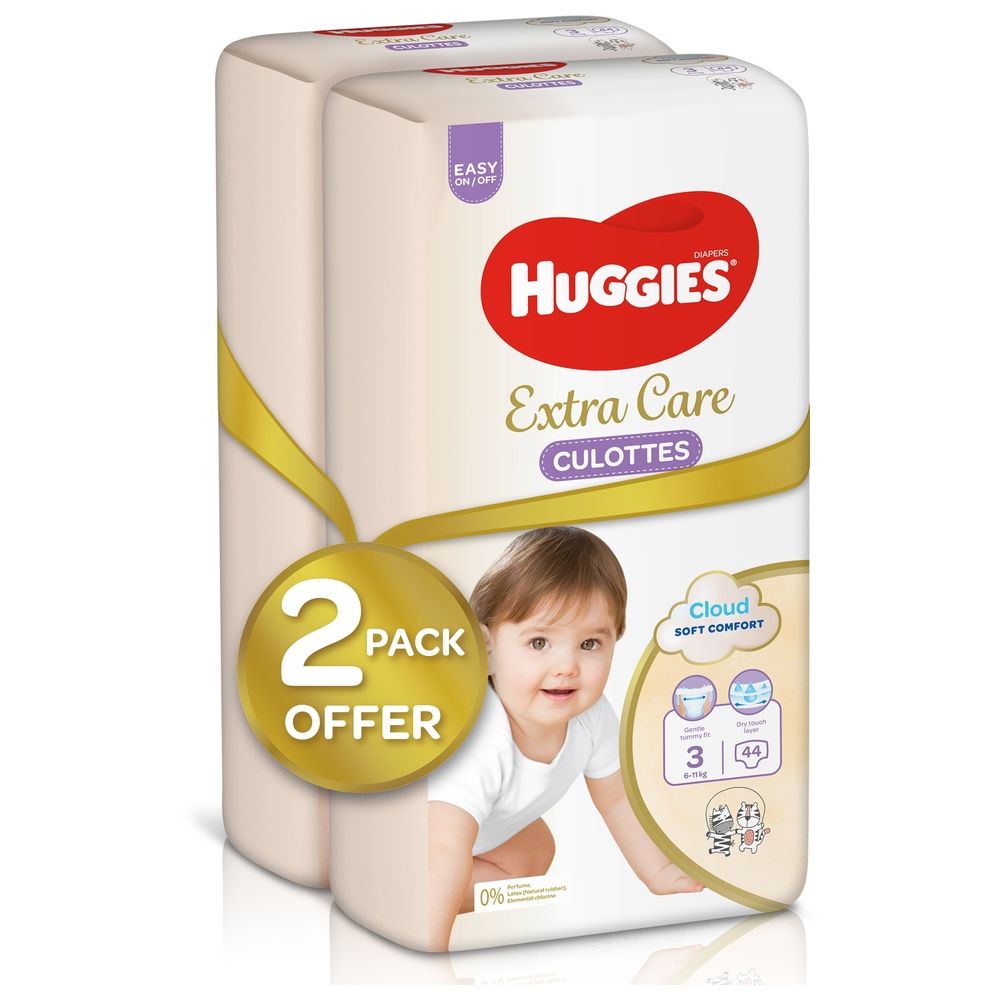 Huggies - Extra Care Culottes, Size 3, 6-11 kg, Mega Pack, 88 Diaper Pants