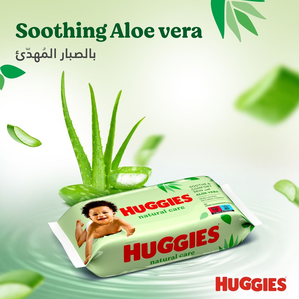 Huggies - Natural Baby Wipes, Aloe Vera Wipes - Pack of 12 - (672 Wipes)