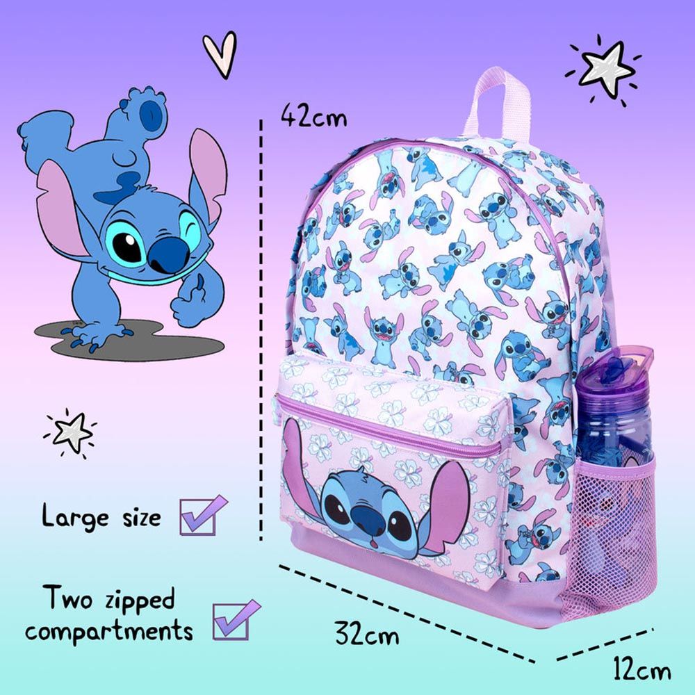 Fringoo - Kids Backpack - Stitch - Purple/Blue - 17-Inch