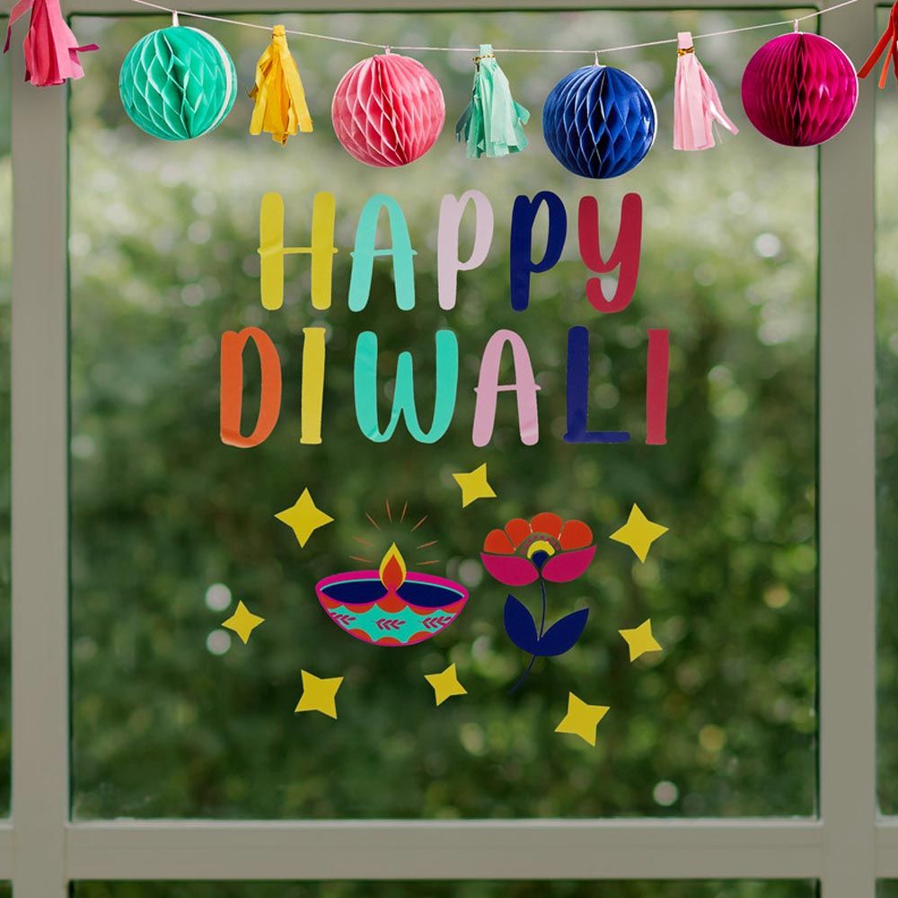 Hootyballoo - Diwali Window Stickers - 2pcs