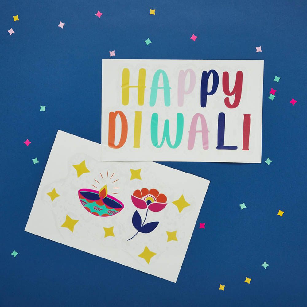 Hootyballoo - Diwali Window Stickers - 2pcs