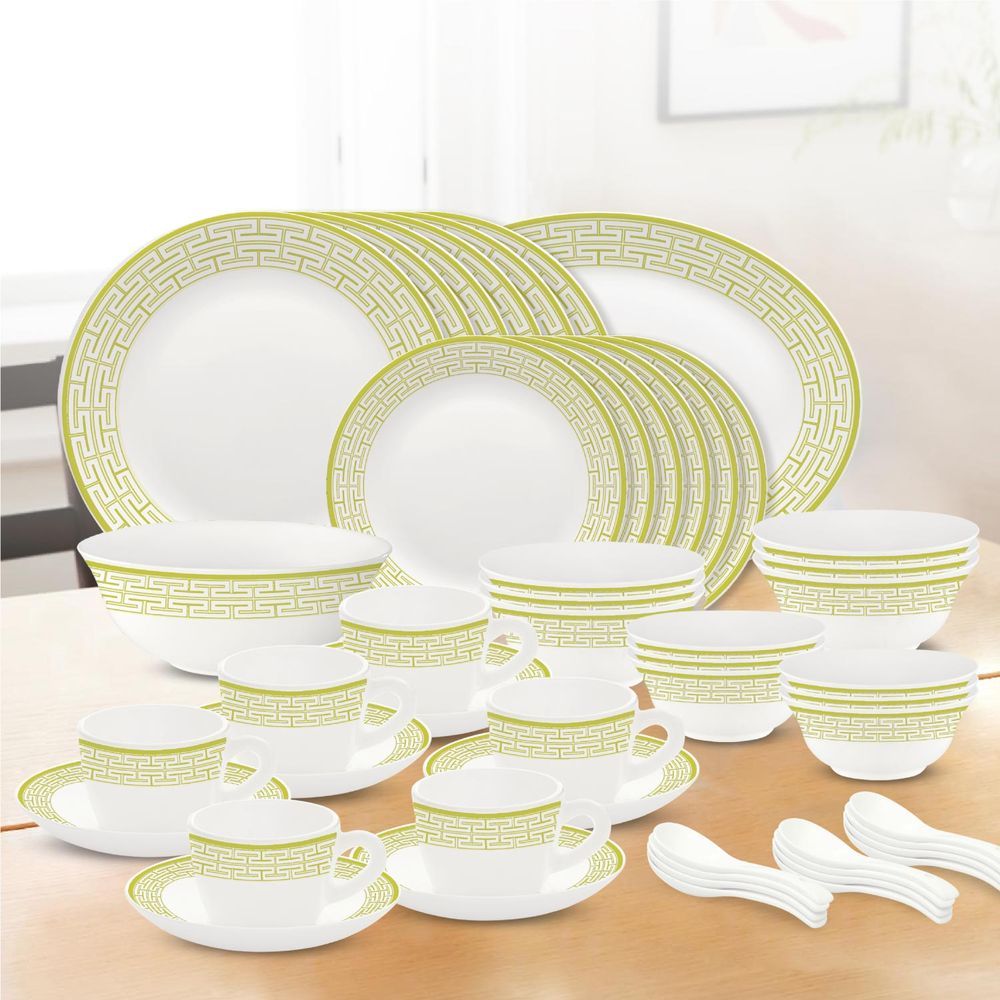 Borosil - Plano Opal Dinner Set - Zahara Beige - 50 Pcs