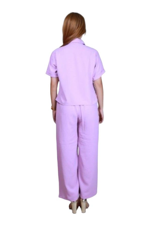 Veronica - Elegant Comfortable 2-Piece Co-ord Set - Purple