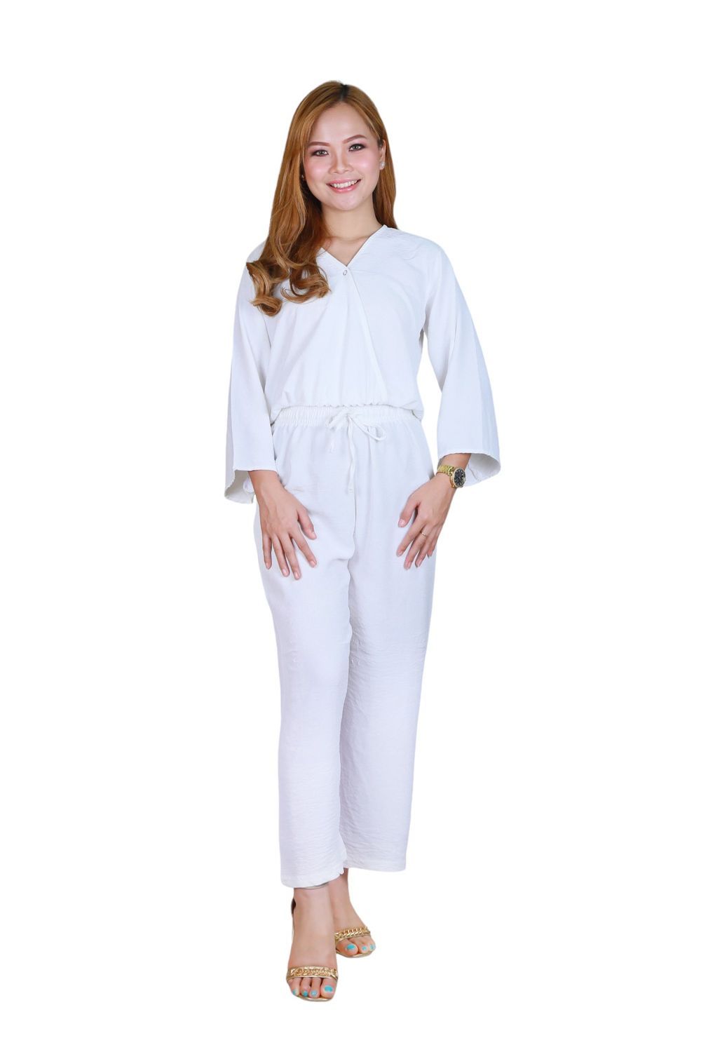 Veronica - Relaxed Fit Co-Ord Set - White