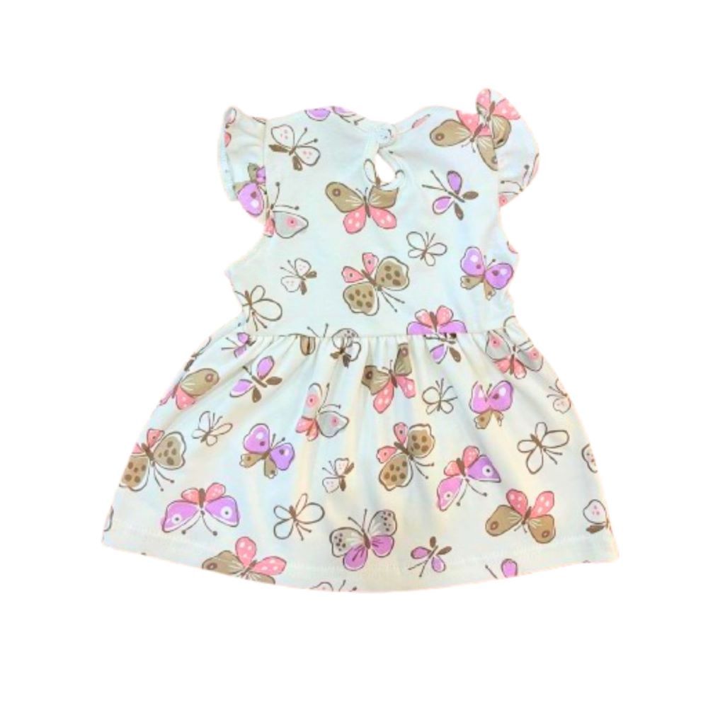 Veronica - Printed Ruffle Sleeve Dress - Butterfly