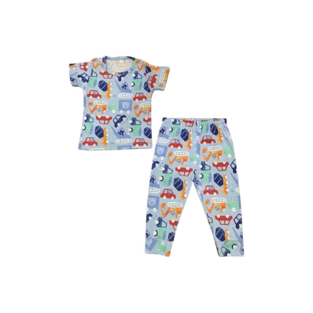 Veronica - Pyjama Set - Car Print - Blue/Multi - 2 Pcs