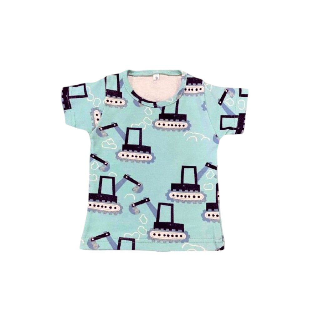 Veronica - Pyjama Set - Crane Print - Light Blue - 2 Pcs